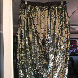 Green sequin pencil skirt
